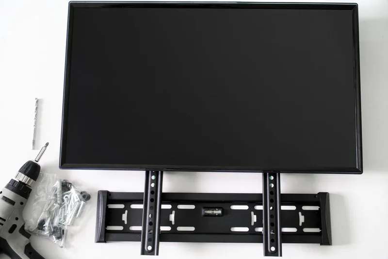 Bracket for wall mounting a TV or computer monitor.